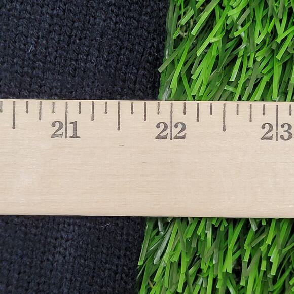 Vintage 80s MOD Knitwear Sweater Large 22x25 Black - Picture 5 of 9